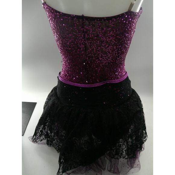 Dance Costume Small Adult Purple Curtain Call J4702 Jazz Tap Ballet Sequin Lace - Picture 6 of 6